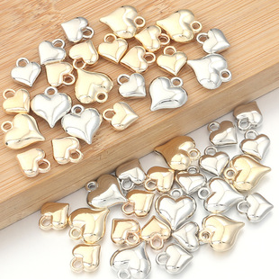 Ccb Heart Pendant Heart Pendant Electroplated Heart Plastic Beads Handmade DIY Bracelet Necklace Earrings Pendant Accessories