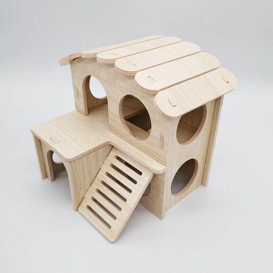 Wholesale Hamster Swing Seesaw Small Nest Solid Wood Small House Hamster Sleeping Nest Golden Bear Small Villa Toy Supplies