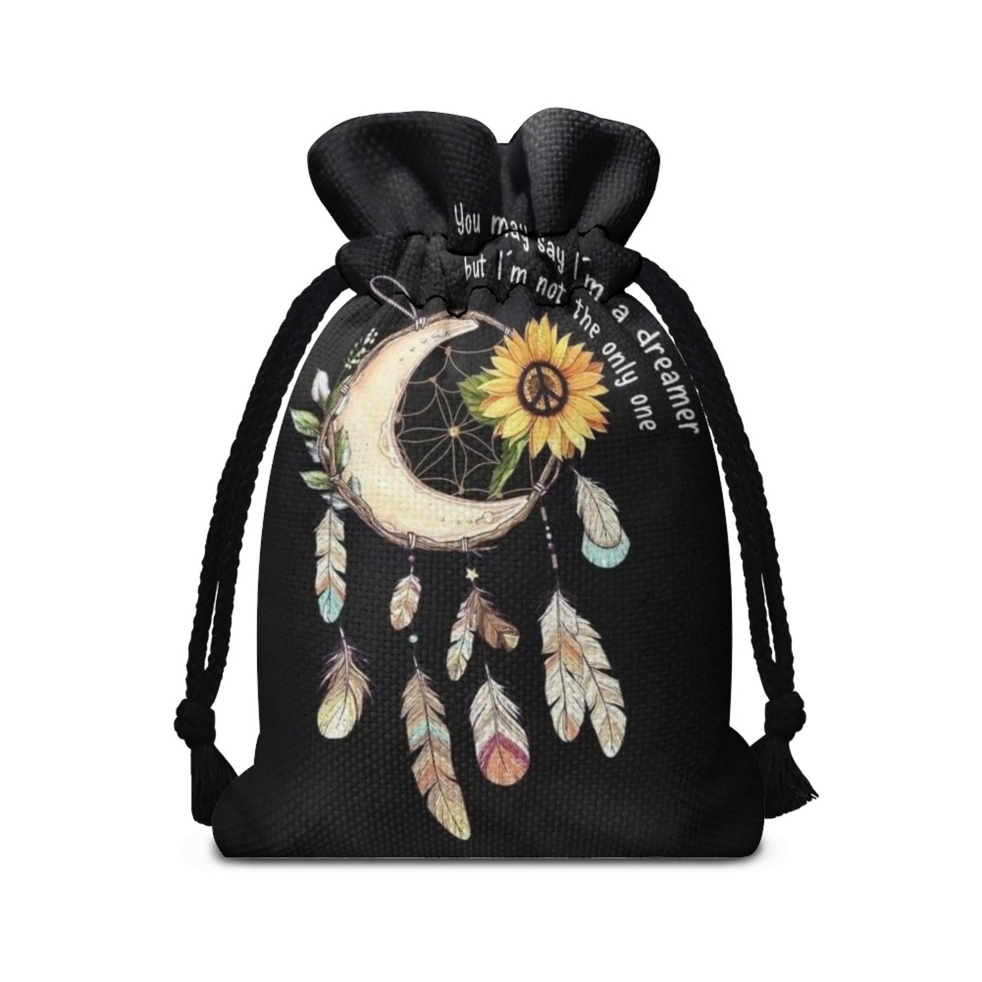 亚马逊 卡通捕梦网 印花收纳抽绳束口袋 来图定 制礼品袋一件代发