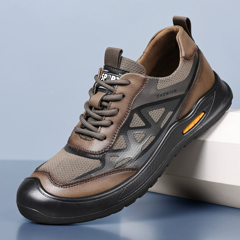 Mesh shoes for leisure for leather shoes, universal breathable sports casual footwear English style, autumn, soft sole