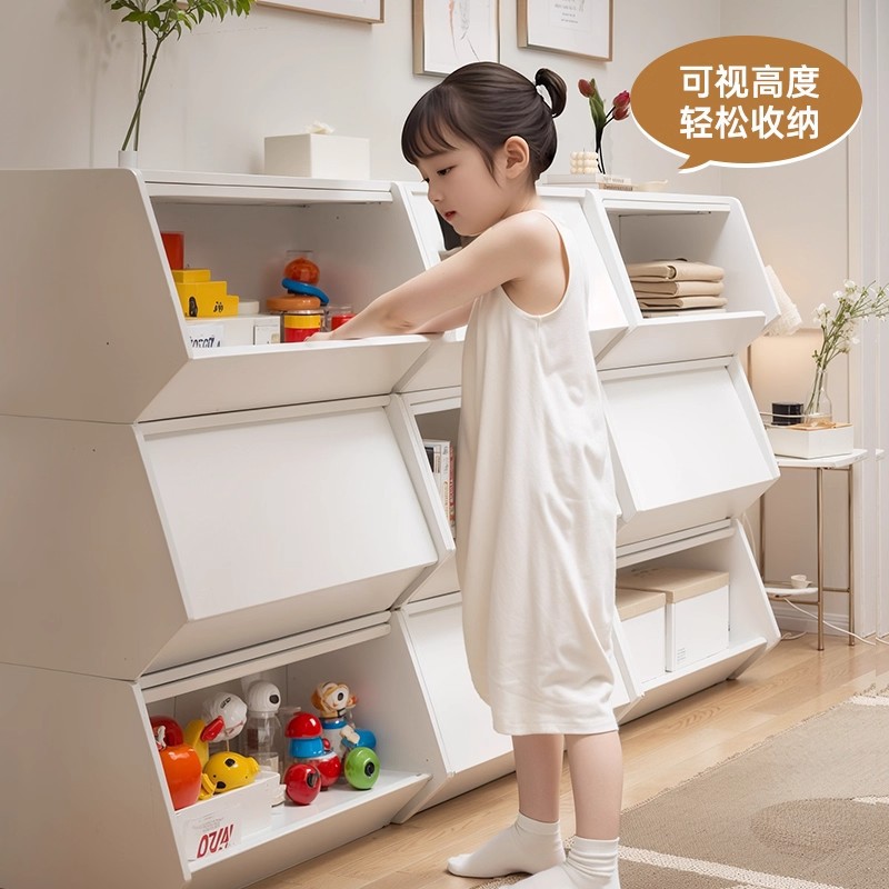 Gabinete de almacenamiento de juguetes de bocadillos creativo de combinación libre Gabinete DIY sala de estar sofá gabinete de cabezal de cama armario de madera maciza