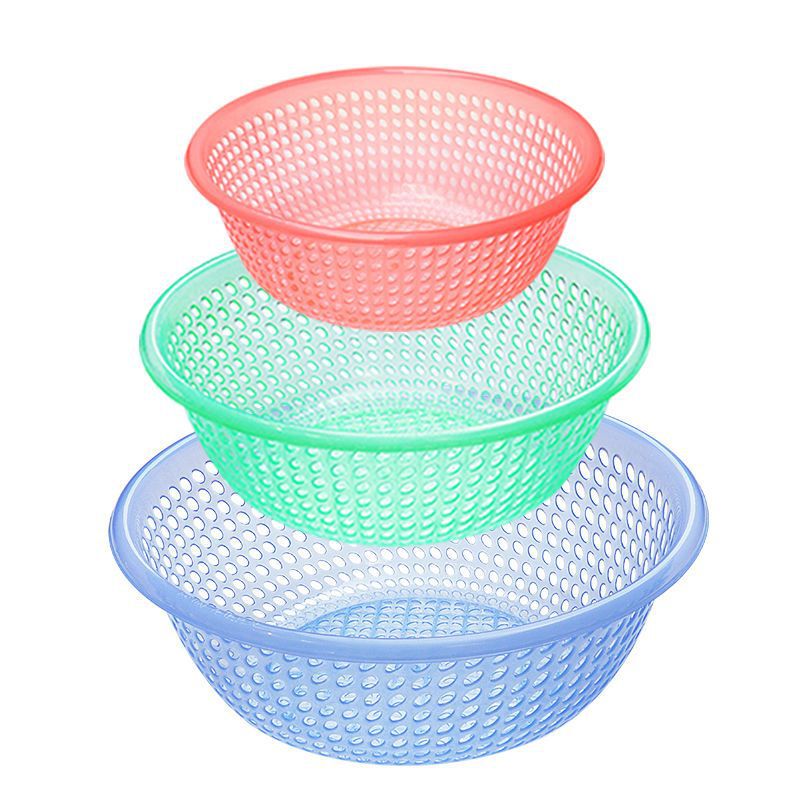プラスチックふるい排水バスケット大型家庭用野菜洗いバスケット野菜洗いボウル果物洗いふるいキッチン厚みのある果物バスケット|undefined