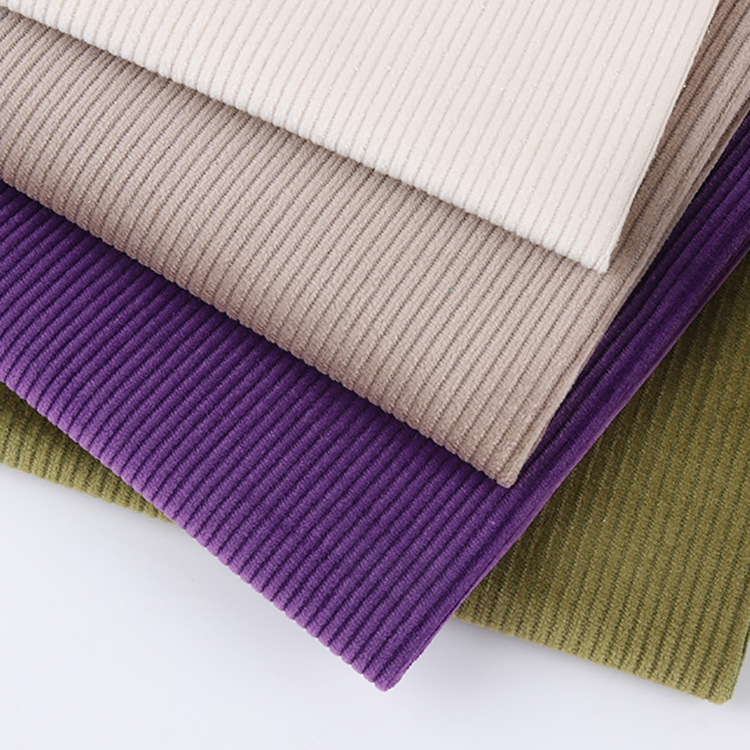 Venta caliente 14 Wale elástico de algodón de color sólido elástico tela de ropa de tercienda