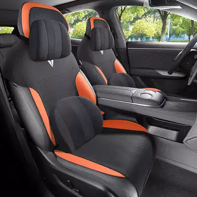 Modelə uyğun (Original) oturacaq örtükləri – Changan Deep Blue S07 car - black-and-orange-memory-foam-version-note-the-model-year-rear-seat-split-type