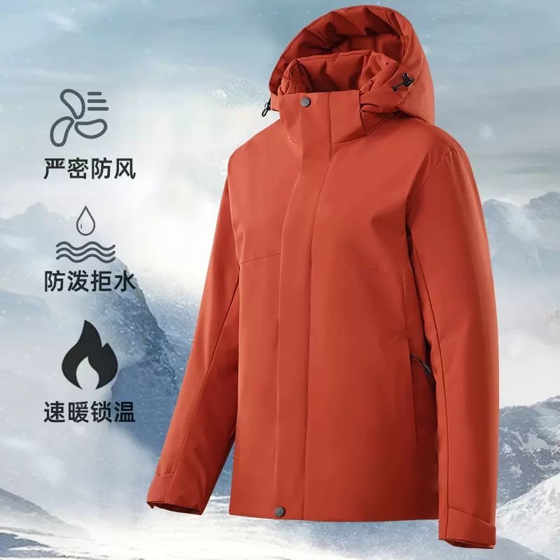 2025新款户外冲锋衣棉服男女工作服防水保暖登山服外套宽松