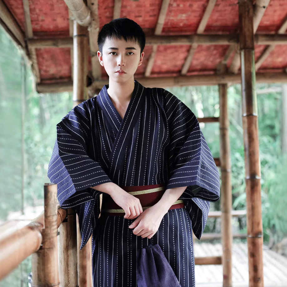 现货 和服男 武士和服 日本和服正装男士和服浴衣套装|ru
