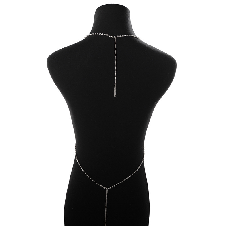Europea y americana transfronteriza Venta caliente sexy Cruz rhinestone cadena del pecho bohemio completo diamante cuerpo cadena