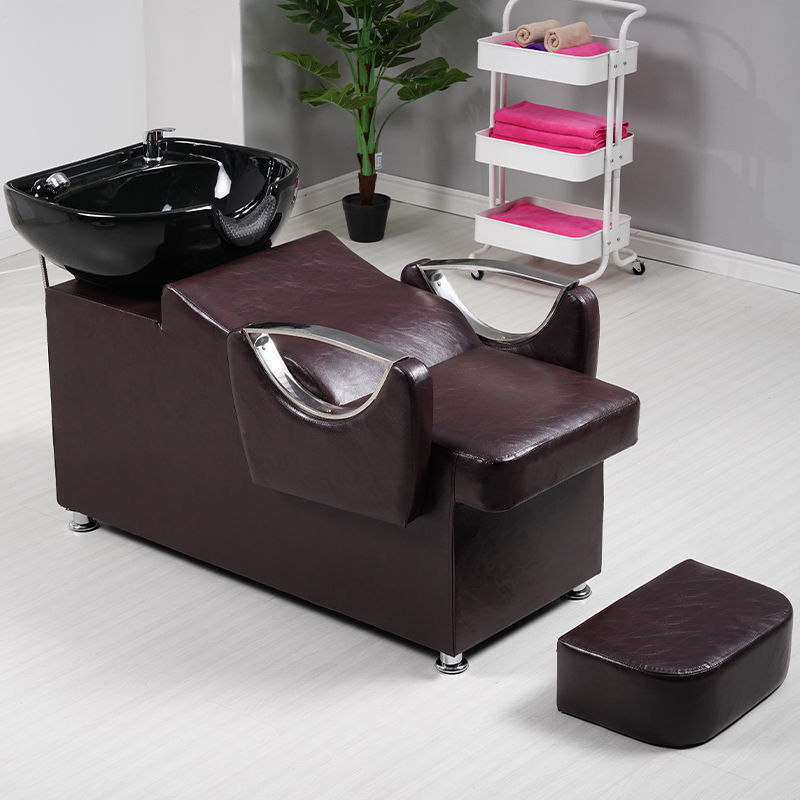 Cama de plata marrón lunar con lavabo negro