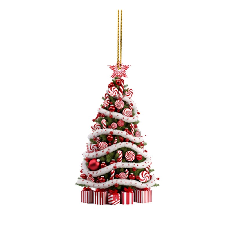 国境を越えたクリスマスツリーのペンダントクリスマスツリーの祝日装飾屋外アクリル平面クリスマス装飾品家庭装飾|undefined