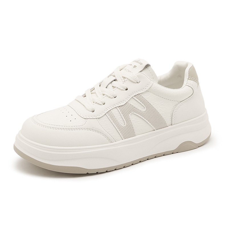 High-end Women's White Sneakers, New Autumn 2026 Trendy Internet Celebrity Versatile Thick-soled Platform Popular_vogvips.com