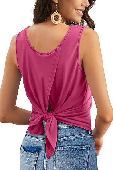 Vente En Gros Femmes Décontractée Style Simple Vêtement De Rue Couleur Unie Sans Manches T-shirts display picture 22