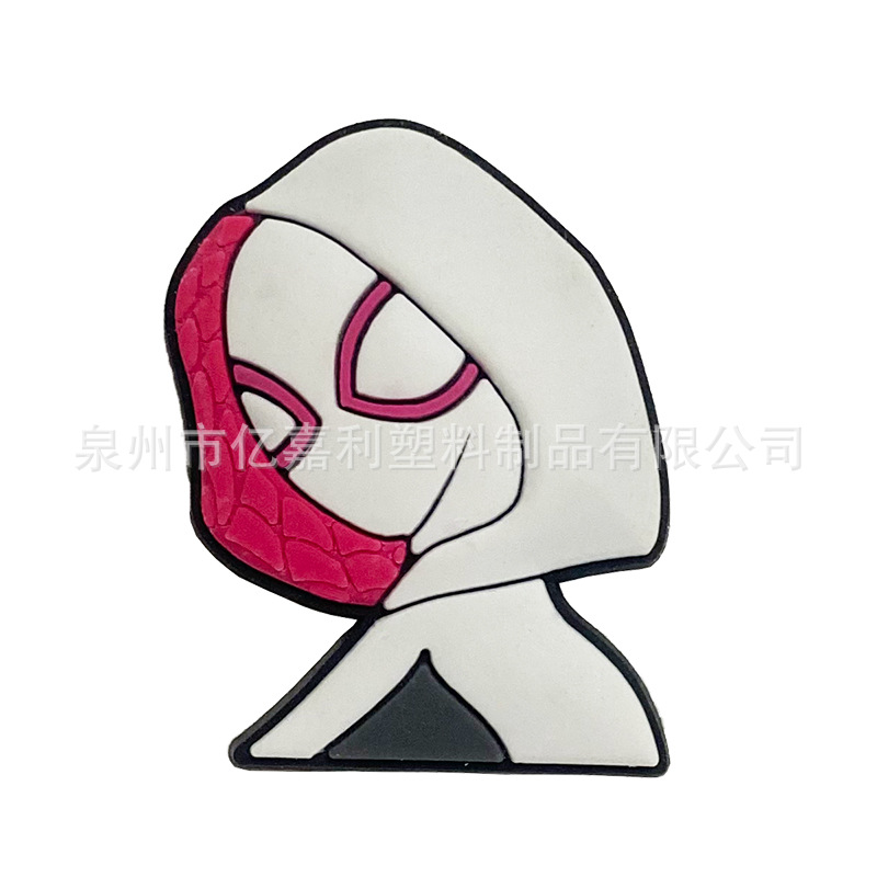 Superhéroe Spider-Man serie Anime agujero zapatos accesorios de jardín zapato flor accesorios de DIY Flor de zapato extraíble