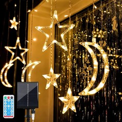 カーテンライトled星月太陽エネルギー星灯庭園装飾クリスマス祭り灯クロスボーダー屋外キャンプ灯