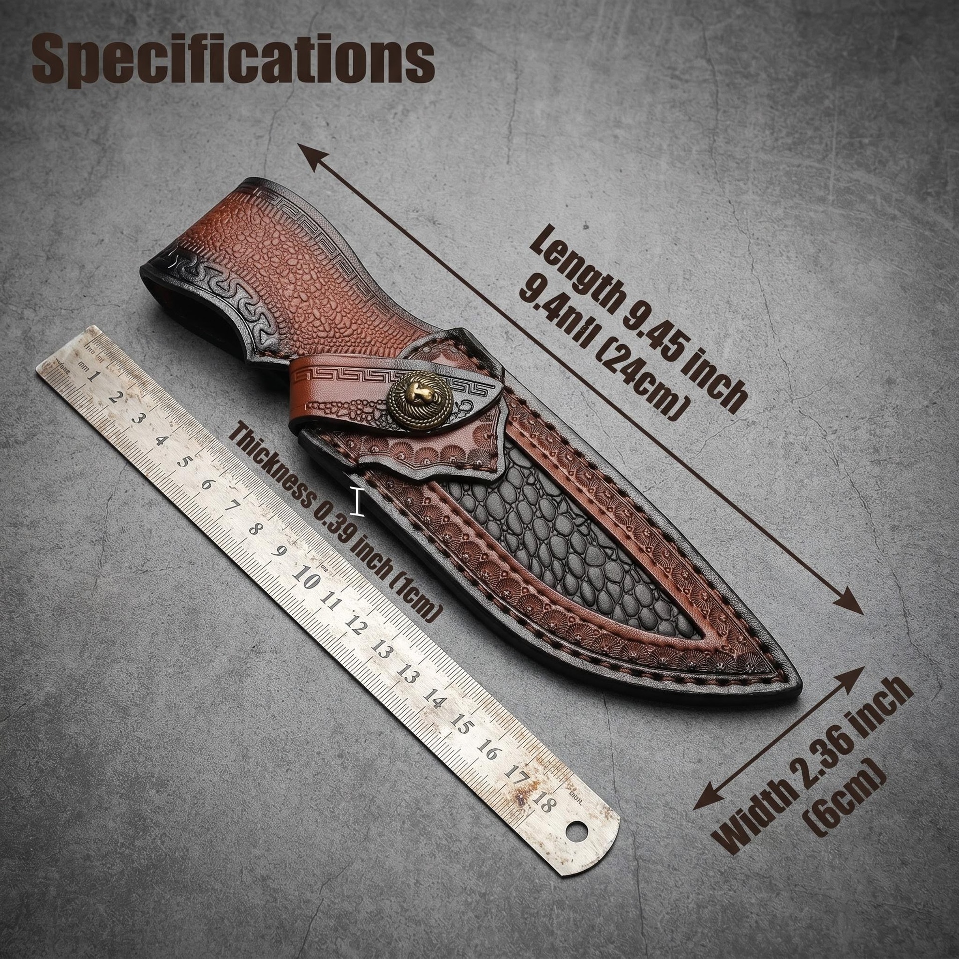 Factory Direct Sales of Thickened Leather Knife Sheaths, Vintage Exquisite Carved Knife Covers, Leather Knife Protectors Wholesale