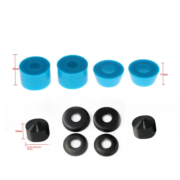 Four-wheel skateboard bracket pu shock absorber double-turned-up board Fish board long board bridge large vertex bowl piece color shock pad