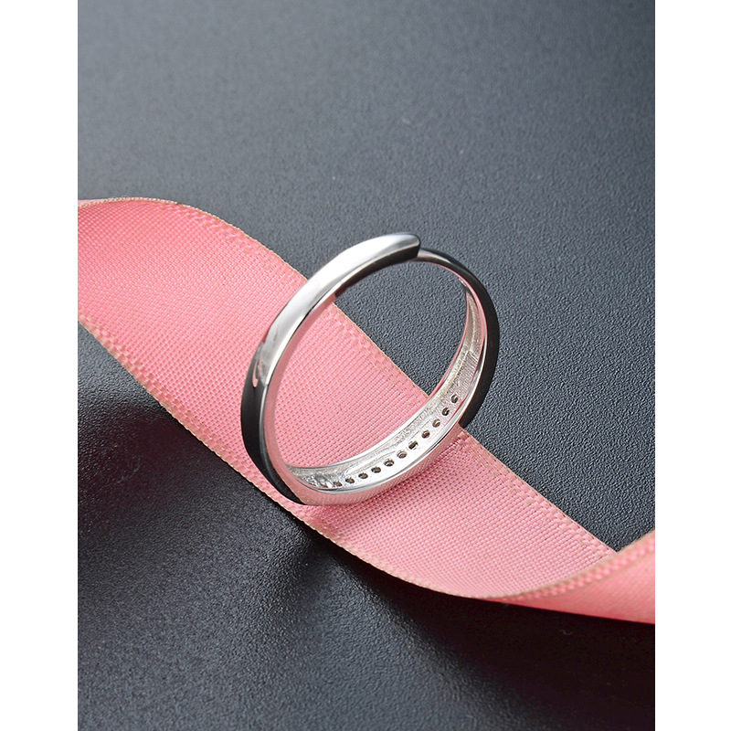 Anillo de plata de ley s925 para mujer, diseño de nicho simple, personalidad, anillo de dedo de todo fósforo, joyería, apertura ajustable