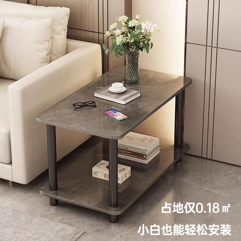 Mesa de té simple y moderna sala de estar casera doble sofá lado cuadrado dormitorio simple estante de cabezal de cama