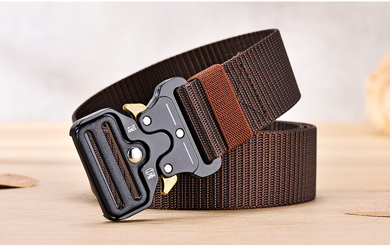 Sınır Ötesi Özel Cobra Taktik Kemeri Outdoor İş Kıyafeti Asker Eğitimi Toka Tuval Yapay Nylon Kayış Erkek Örgülü Pantolon Kayışı