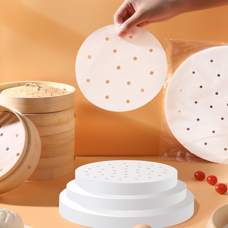 [Steamer Oil Paper] Steamer Paper for Steaming Buns, Food-Grade Steamer Mat, Non-Stick Disposable Steamer Cloth for Steaming Bread