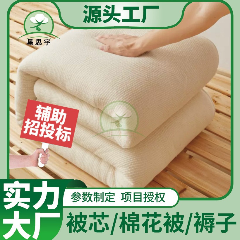 2025新款秋冬保暖新疆长绒棉被芯单人纯棉花被被褥厂家直销批发价