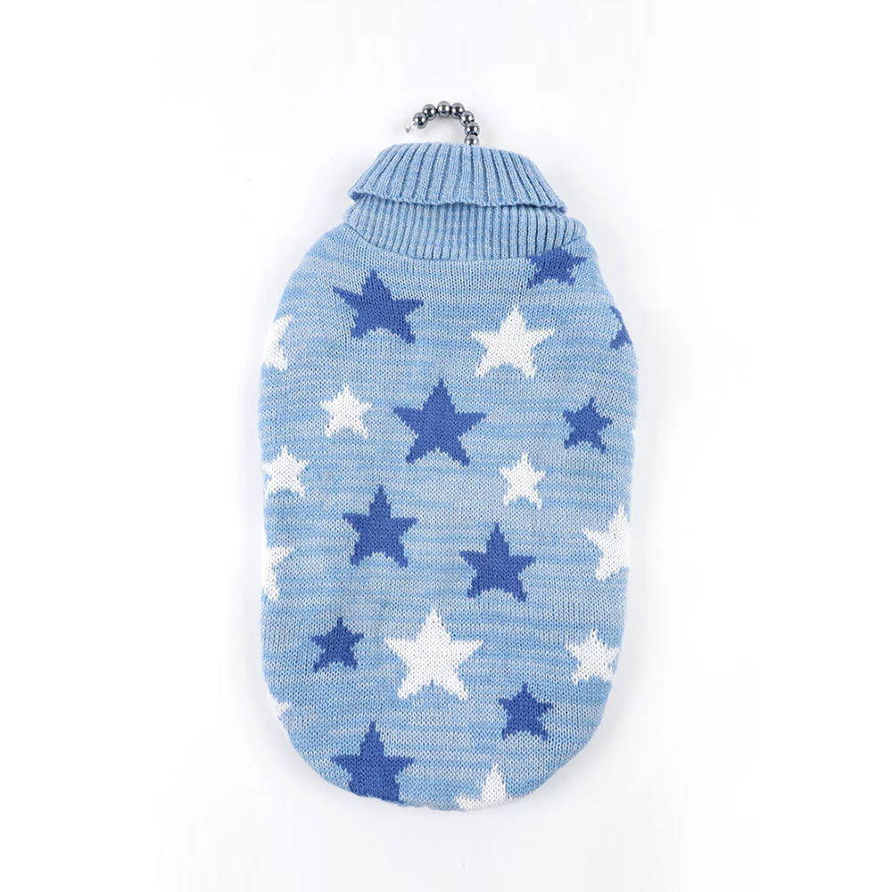 Акриловый материал отворотом Мульти-цвет пятиконечная звезда любовь шаблон ПЭТ вязаный свитер