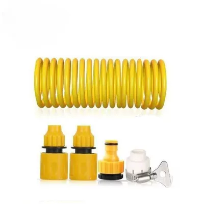 Car Wash Hose Spring Hose High-Pressure Hose 3/8 Inch Wear-Resistant Hose for Household Use, Garden Irrigation, Watering Flowers and Vegetables (High pressure car wash water gun) - 5m-spring-water-pipe-universal-joint