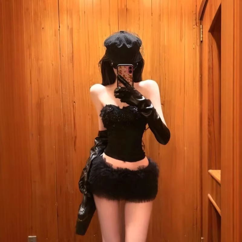 Sexy Trendy Lace Fishbone Corset Top for Women 2026 High-Waisted Slim-Fit Skirt Two-Piece Set Sexy Trendy Lace Fishbone Corset Top for Women 2026 High-Waisted Slim-Fit Skirt Two-Piece Set