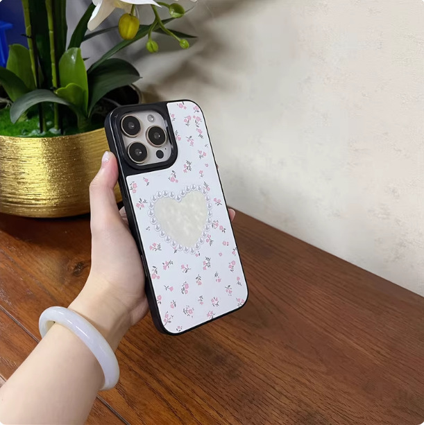 碎花珍珠适用Phone16ProMax苹果15Pro网红可爱13防摔phone14pro|undefined