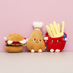 ぬいぐるみ ハンバーガー フライドポテト チキンレッグ ブレッド キーホルダー ペンダント 布人形 卸売 フルーツ ミニ