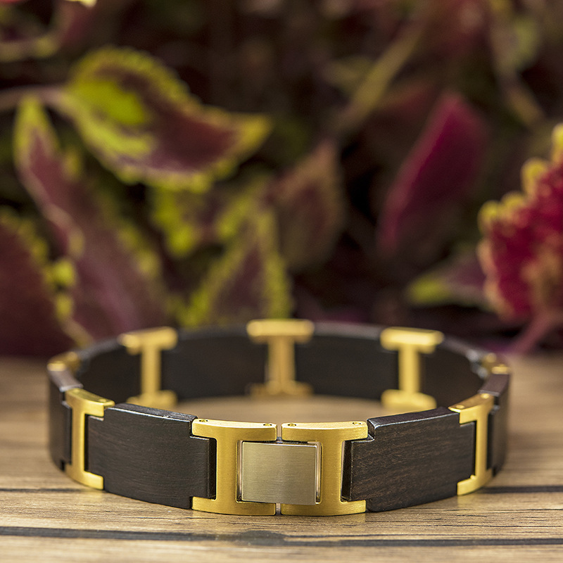 27g Weight Bracelets Classification Wood Chain Material 1 Piece Quantity Daily, Street Occasion Wood Material Geometric Pattern Men's Gender Vintage Style, Simple Style Style Men's Vintage Style Simple Style Bracelets Geometric Wood Men's Chain Bracelets 16