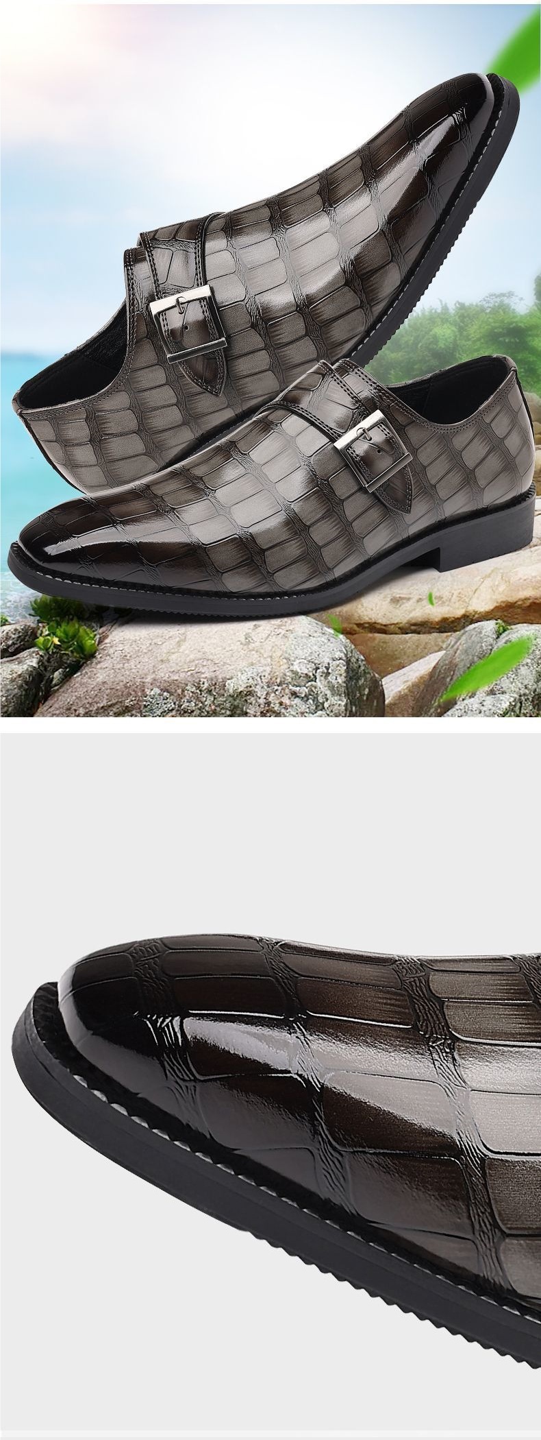 ShoeVault Formal Derby European And American 2025 New Business Casual Leather Men's British Pointed Toe Slip-On Gentleman Large_voghion.com