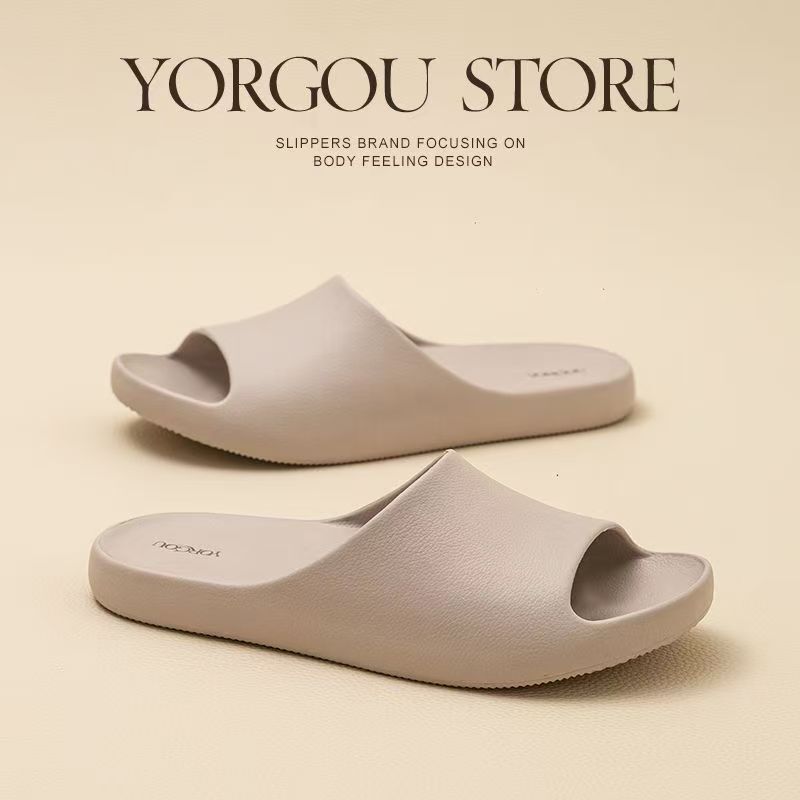Yuangang Couple's Home Slippers for Women, Summer Indoor Bathroom Anti-Slip Anti-Odor Eva Soft-Soled Slippers for Men