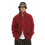 2026年秋冬新款运动风宽松加厚青少年男式腈纶针织衫圆领毛线外套，男装针织衫/毛衣，星座614