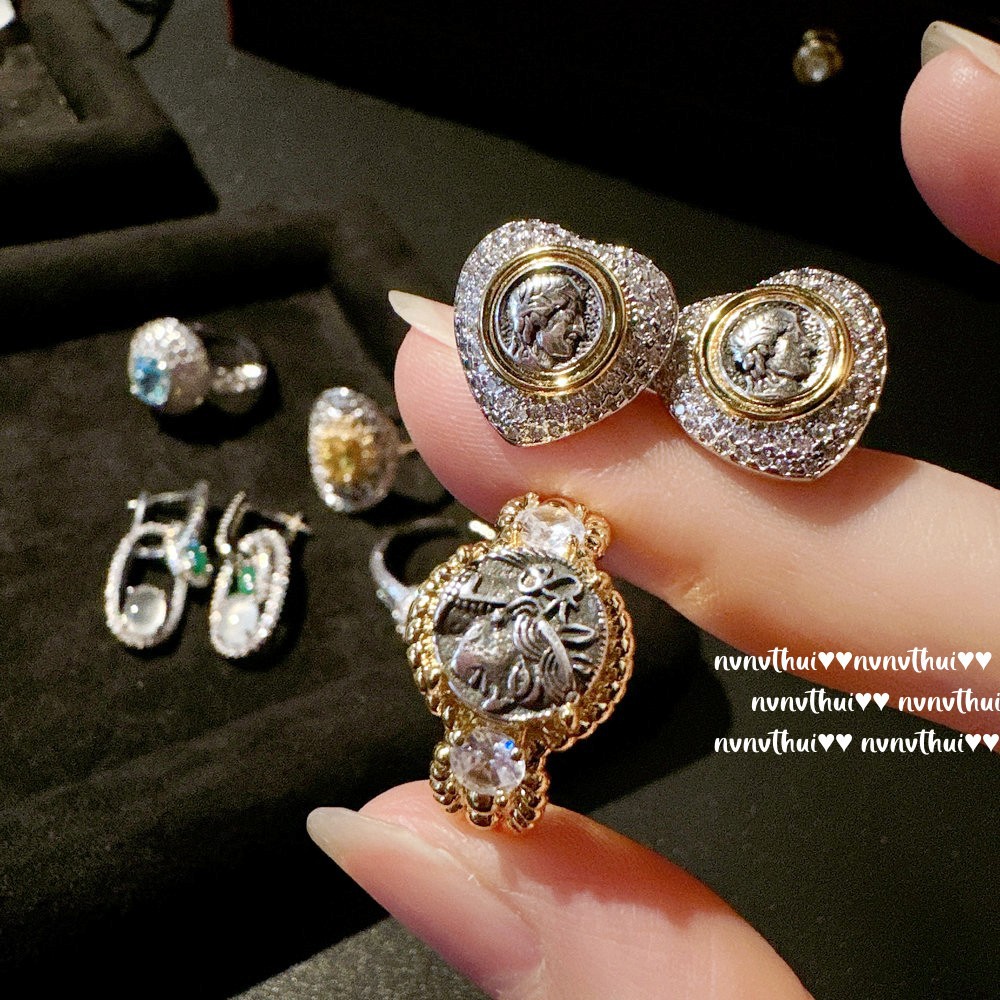 Ancient Babylon Goddess Zircon Ring Yellow Gemstone Vintage Style_voghion.com
