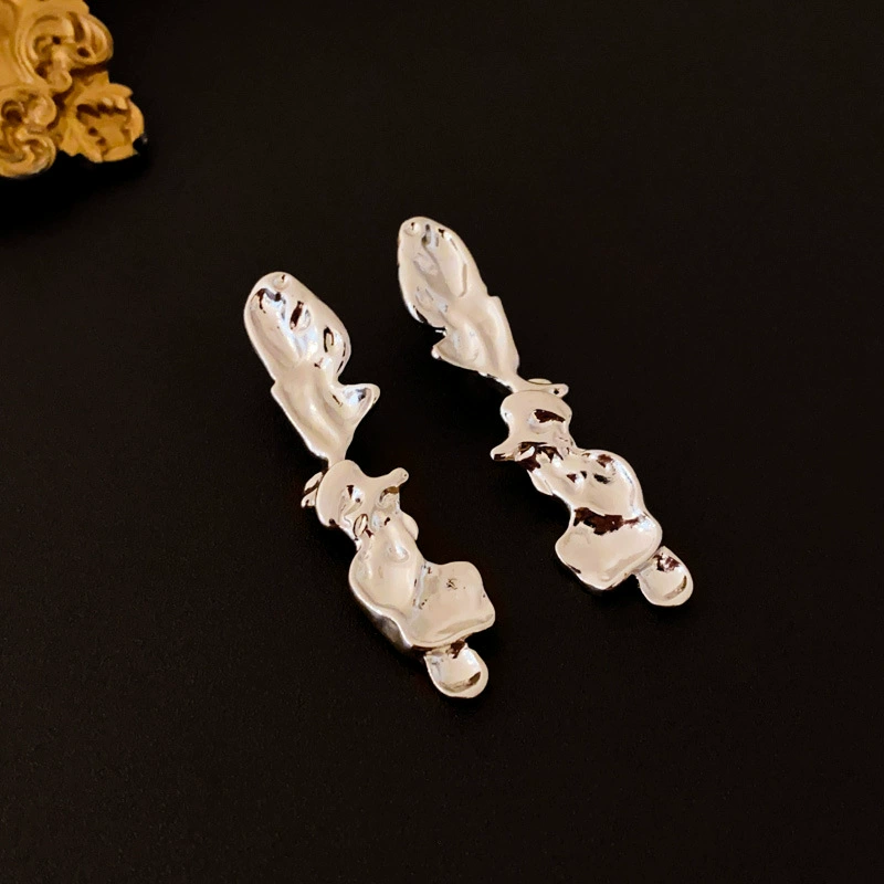 Серьги и подвеска из металла с серебристой иглой, французский стиль