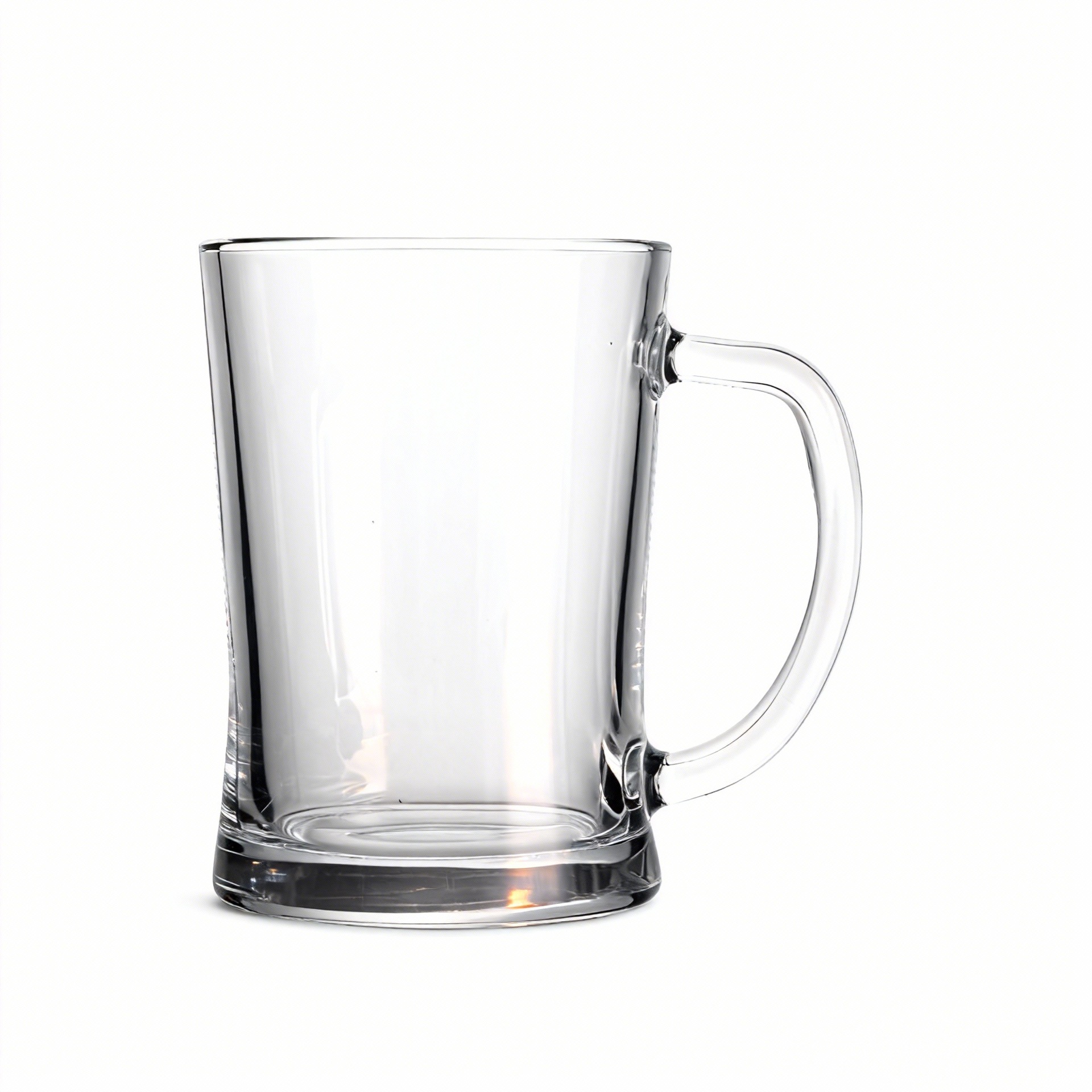 Vaso de cerveza mayorista comercial grosado de gran capacidad con mango, copa de vidrio, copa de cerveza, logotipo impreso