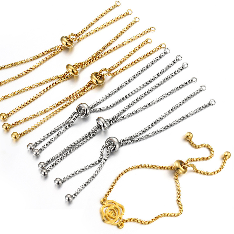 304 stainless steel color-retaining adjustable slider chain, end chain, DIY handmade necklace and bracelet, extended chain end accessory