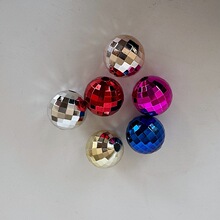 厂家直供3CM电镀PS塑料方格球两头通工艺品吸管装饰球文具配件