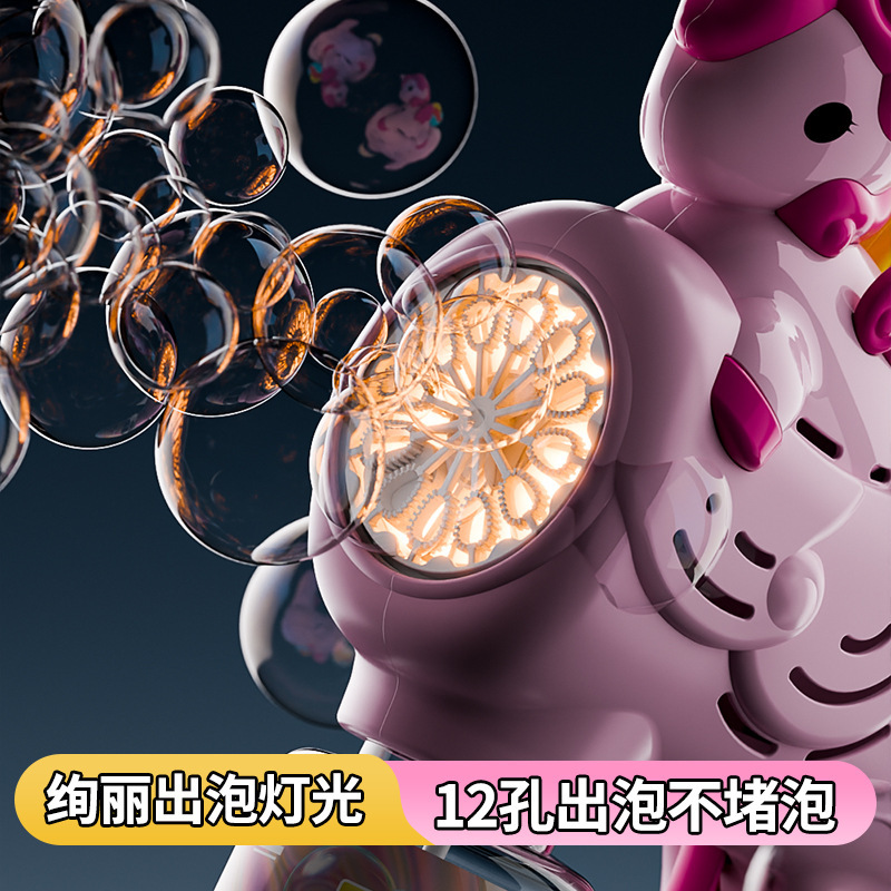 メーカー卸売全自動ユニコーンバブルマシンハンドヘルドバブルガンユニコーンスモールスチールガンインターネット有名人バブルおもちゃ|undefined