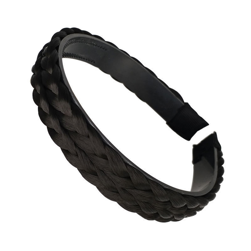 Peluca mujer Twist trenza de hueso de pescado banda para el cabello diadema antideslizante dentada borde ancho pelo presionando tocado nuevo todo partido accesorios para el cabello