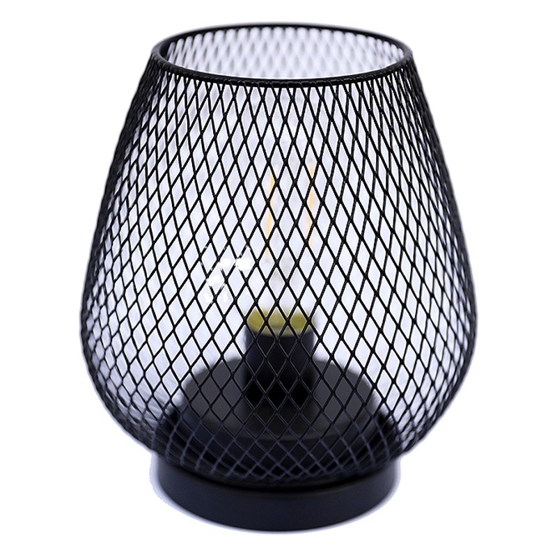 Navidad hierro forjado malla de alambre LED lámpara de mesa salón estudio diseño noche luz simple acogedor dormitorio estudiante iluminación lámpara