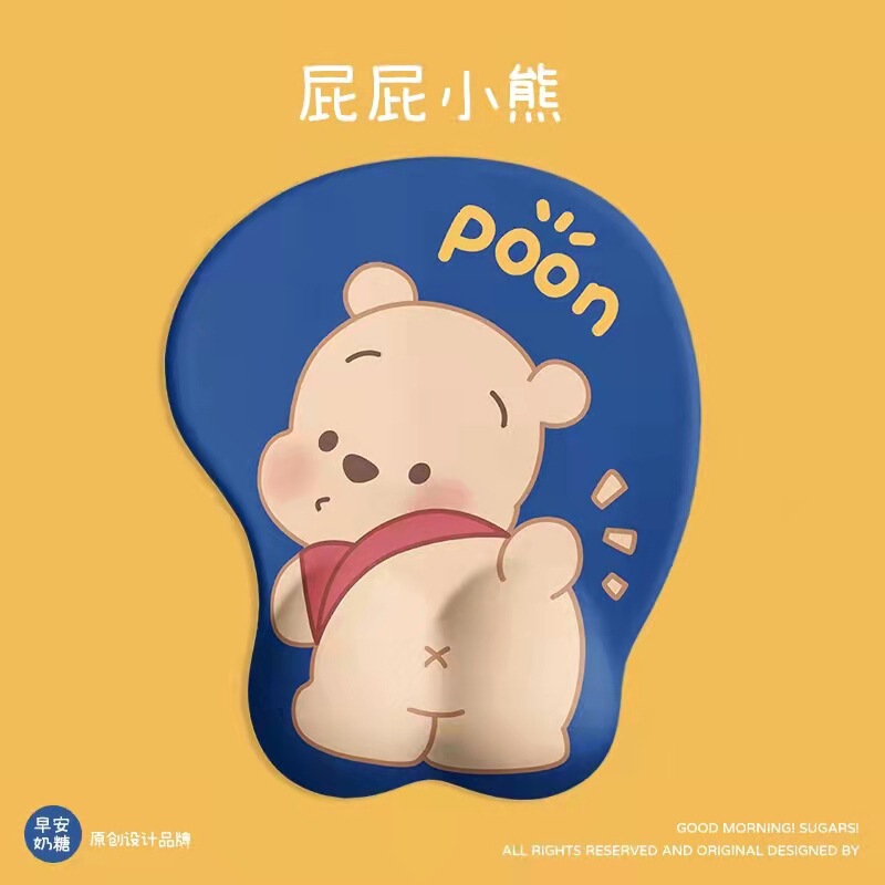 かわいい漫画風パチャ犬とクマのシリコン製マウスパッド、オフィスや家庭用、高品質、手首を保護するキーボードハンドレスト|undefined