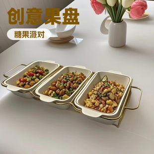Light luxury beautiful and large capacity household banquet alcohol heating furnace three platter