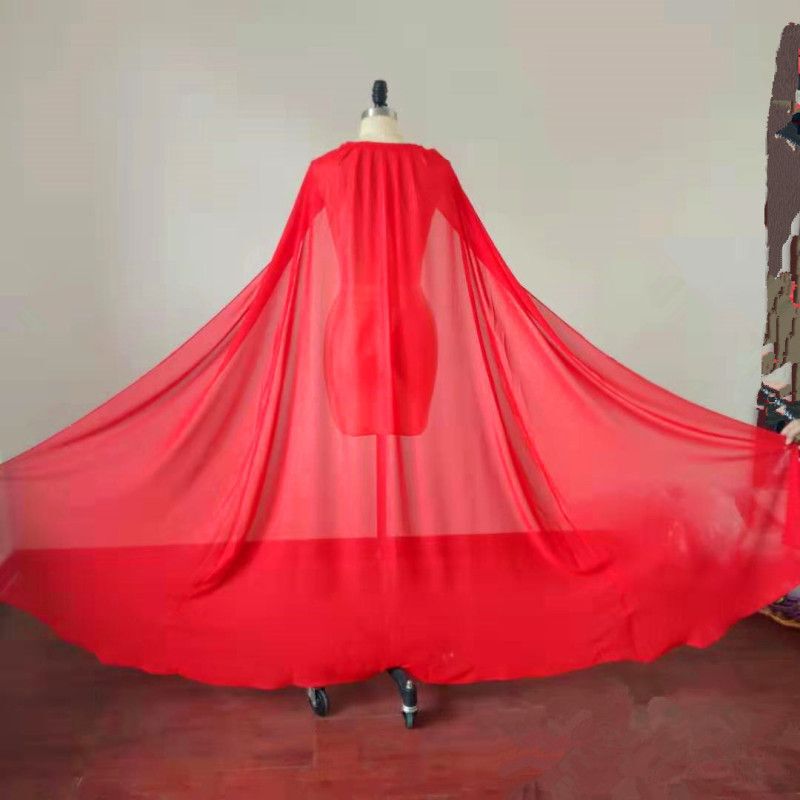 Elegant and Beautiful Chiffon Long Shawl Hanfu Cloak Stage Clothing Lace-up Retro Women's Clothing Group Activity Clothing