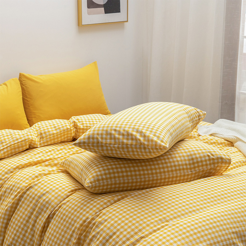 Set lenzuola e copripiumino 3 pezzi in cotone puro semplice_voghion.com