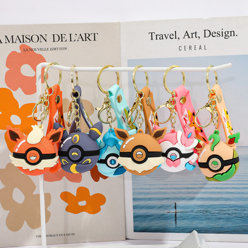 New Cartoon Pokémon Pikachu Silicone Keychain Key Pendant for Men and Women Key Chain Doll Gift
