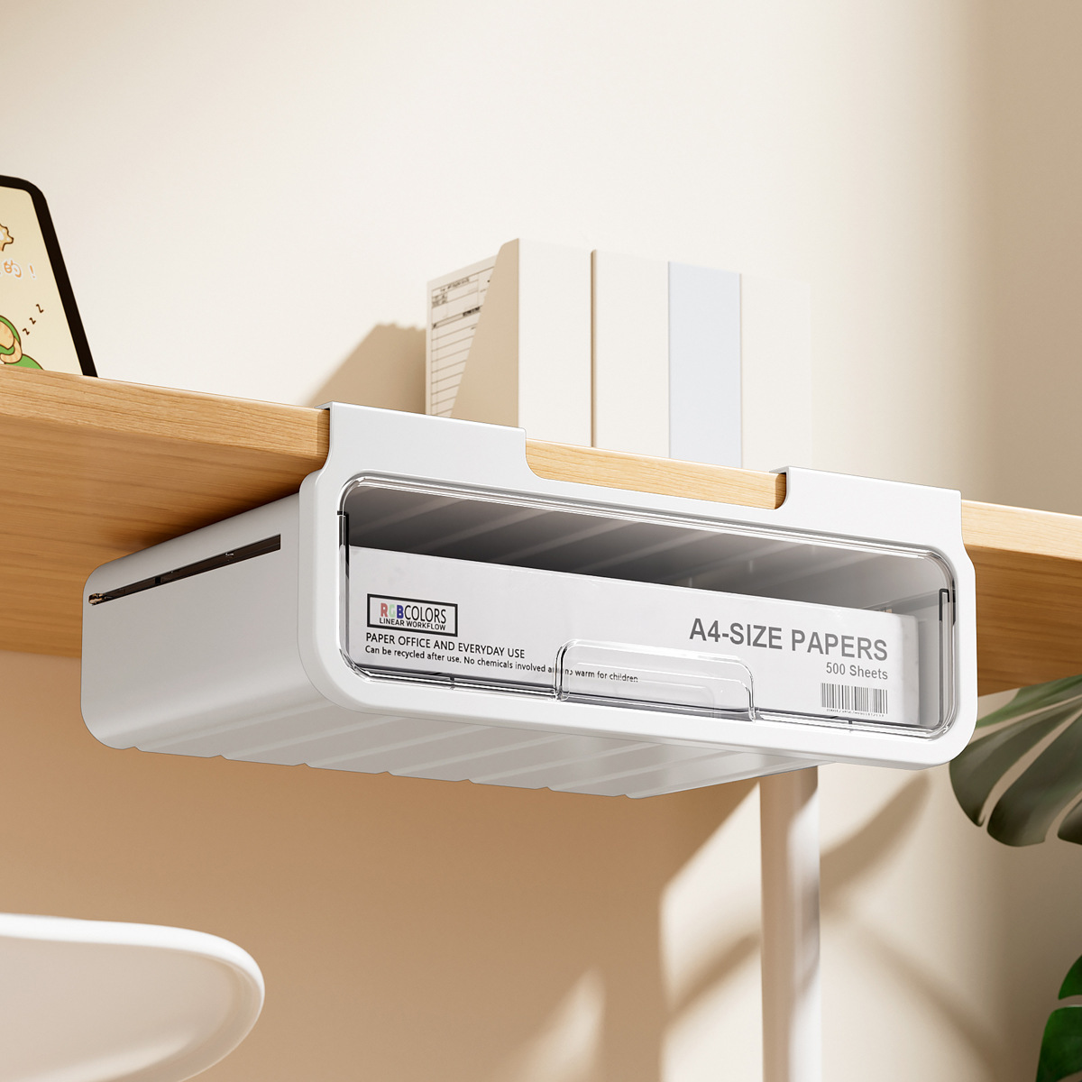 Caja de almacenamiento tipo cajón debajo de la mesa Estación de oficina con estante de archivos invisibles para almacenar artefactos mágicos debajo de la mesa