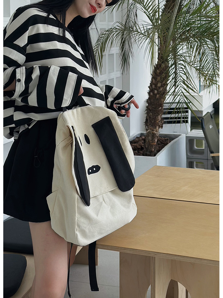 Unisex Medium Canvas Cartoon Cute Flip Cover Fashion Backpack display picture 13