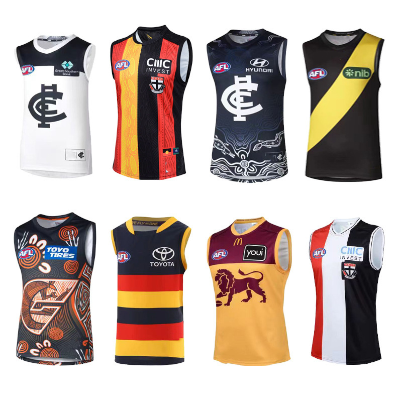 2024 Afl Carlton Eagles Brisbane Lions Magpies Saints Rugby Jersey Short Sleeve