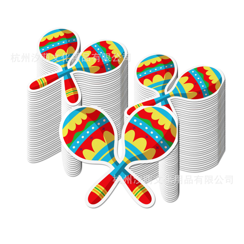 Yx090 Mexican Maracas Shaped Paper Napkins Party Props Holiday Maracas Decoration Disposable Paper Napkins